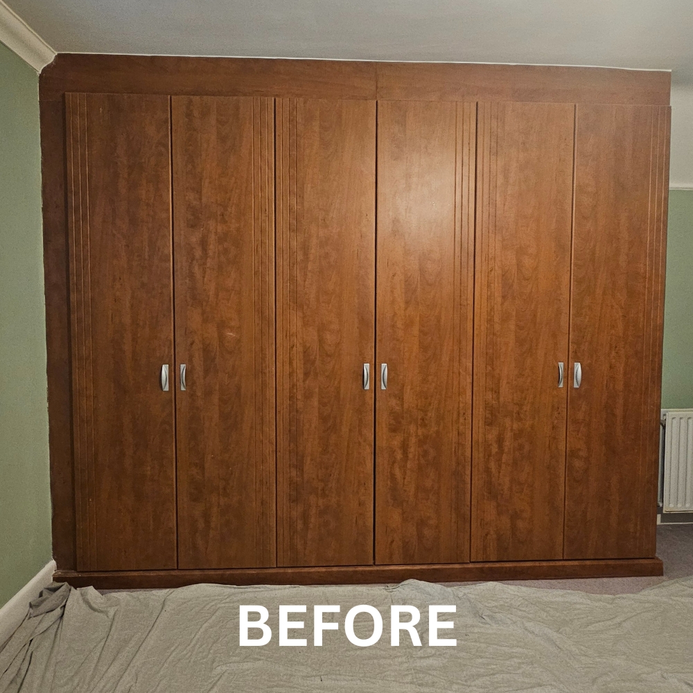 Before image of bedroom wardrobe in Lilliput before bespoke upgrade by RW Carpentry