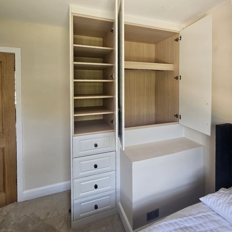 Final look of a fitted wardrobe installed in Corfe Mullen by RW Carpentry